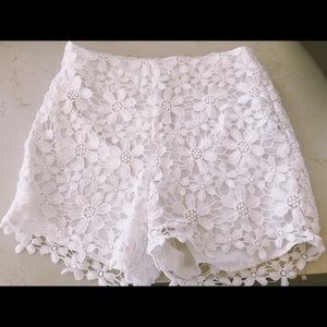 White Lacey shorts